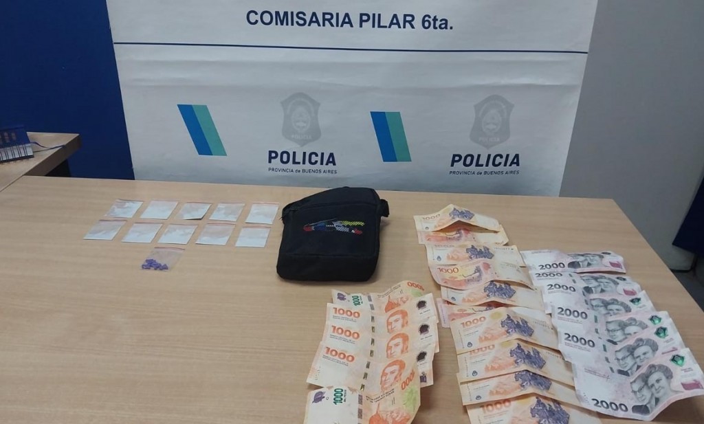 La Policía de Pilar aprehendió a tres dealers que transitaban con dosis de cocaína y drogas sintéticas listas para su comercialización